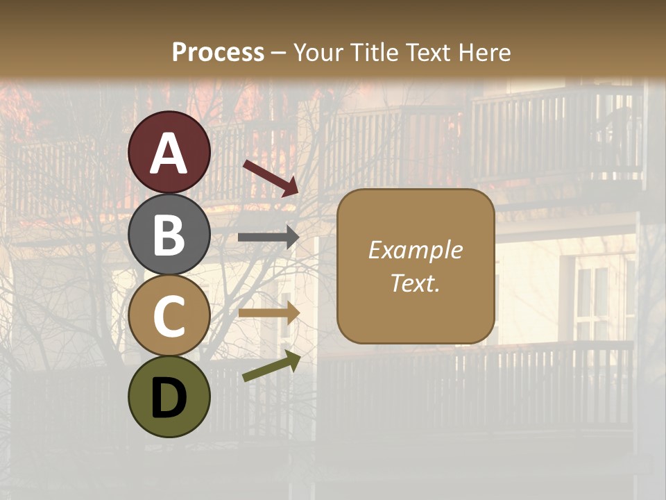 Children Watching A Fire Disaster PowerPoint Template