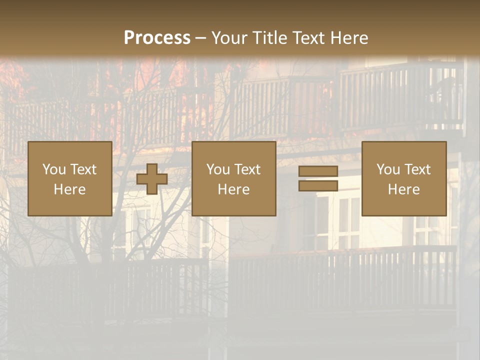 Children Watching A Fire Disaster PowerPoint Template