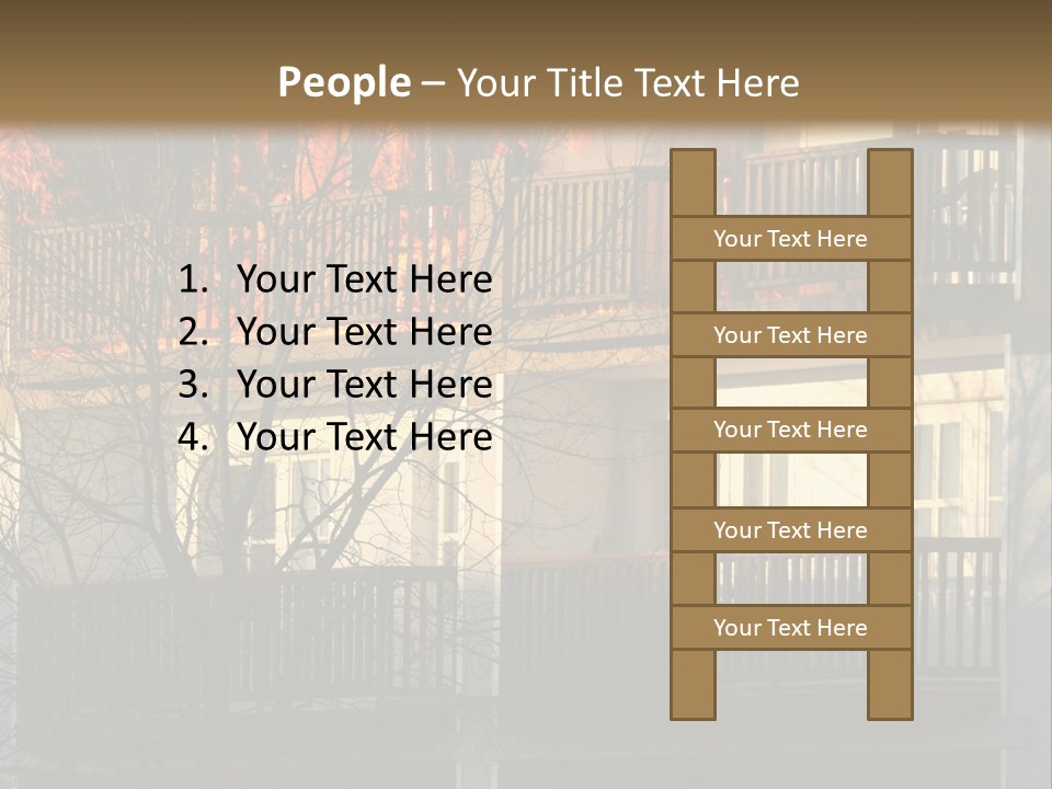 Children Watching A Fire Disaster PowerPoint Template