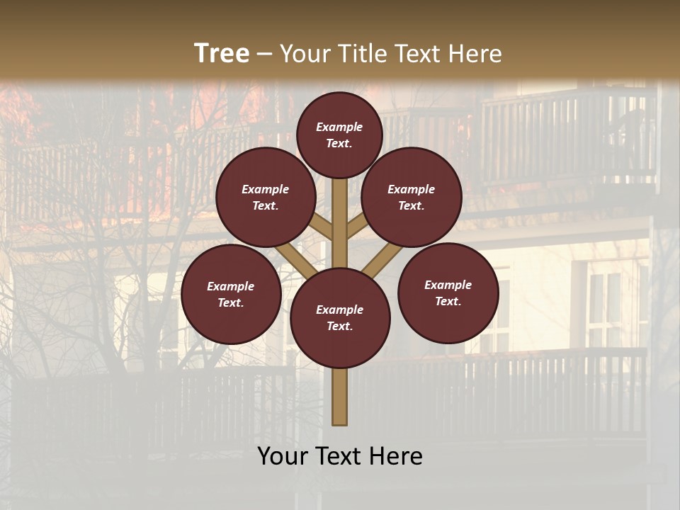 Children Watching A Fire Disaster PowerPoint Template