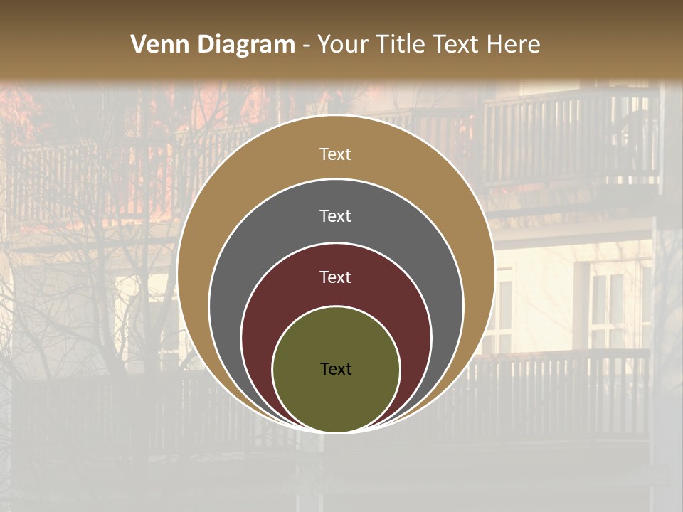 Children Watching A Fire Disaster PowerPoint Template