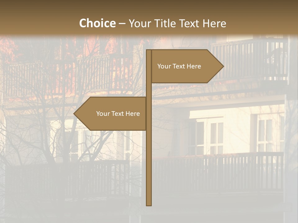 Children Watching A Fire Disaster PowerPoint Template