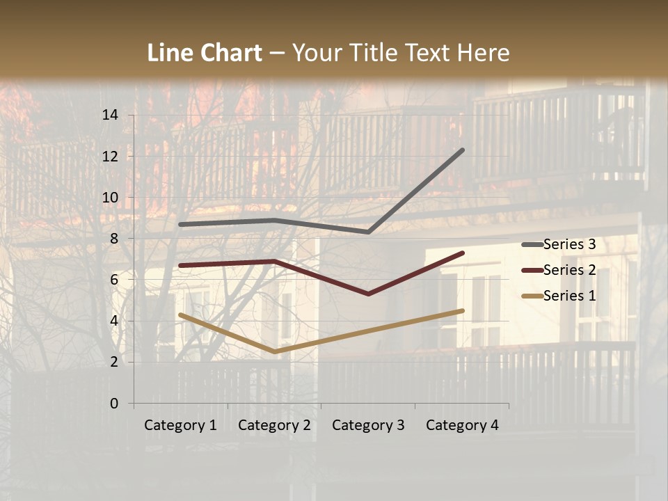 Children Watching A Fire Disaster PowerPoint Template