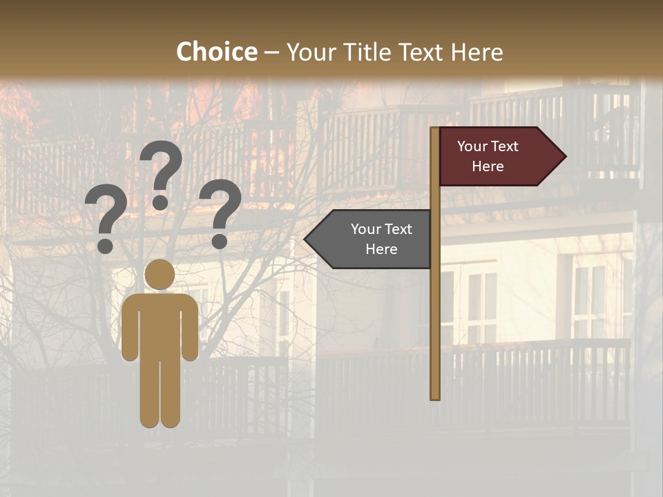 Children Watching A Fire Disaster PowerPoint Template