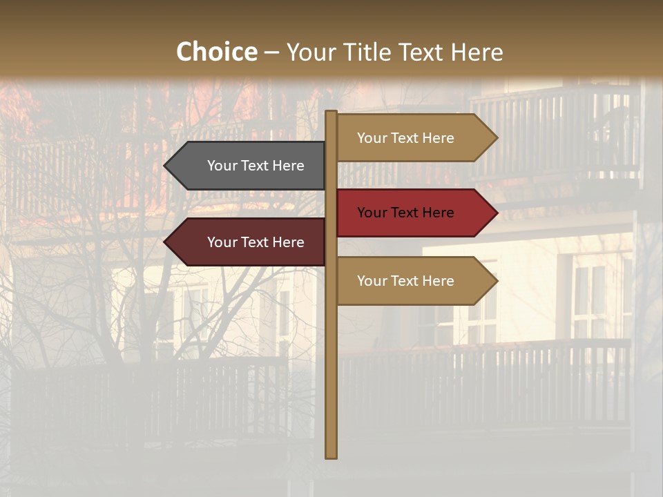 Children Watching A Fire Disaster PowerPoint Template