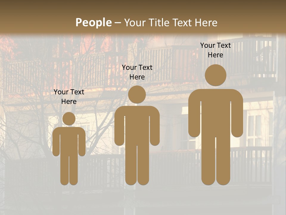 Children Watching A Fire Disaster PowerPoint Template
