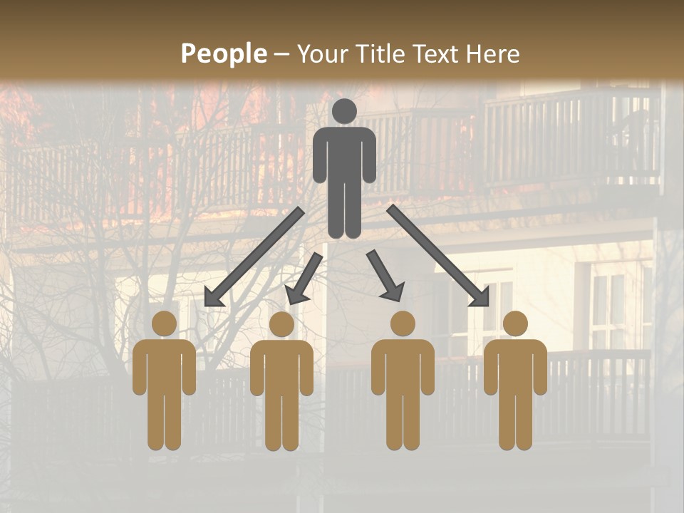 Children Watching A Fire Disaster PowerPoint Template