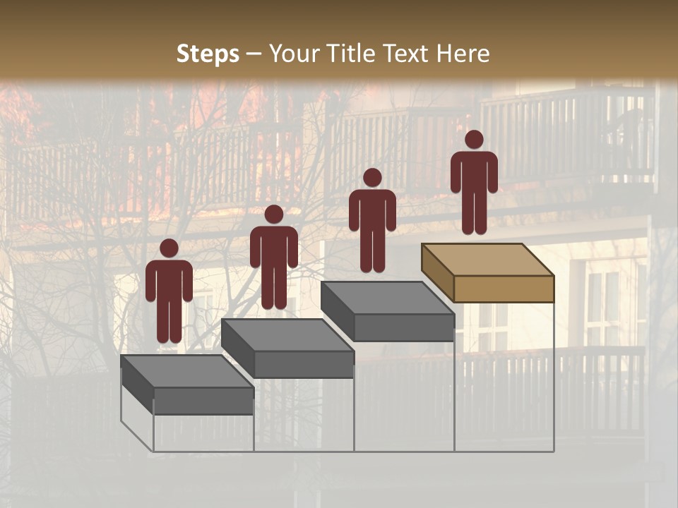 Children Watching A Fire Disaster PowerPoint Template