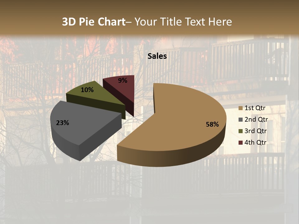 Children Watching A Fire Disaster PowerPoint Template