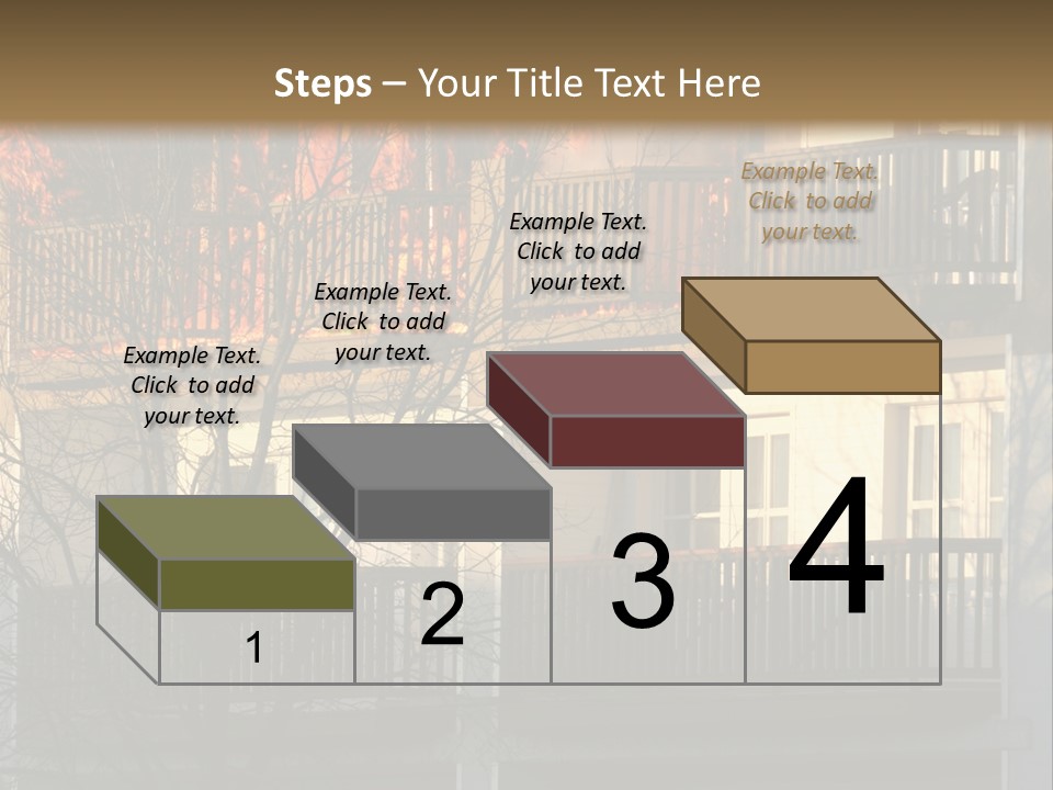 Children Watching A Fire Disaster PowerPoint Template