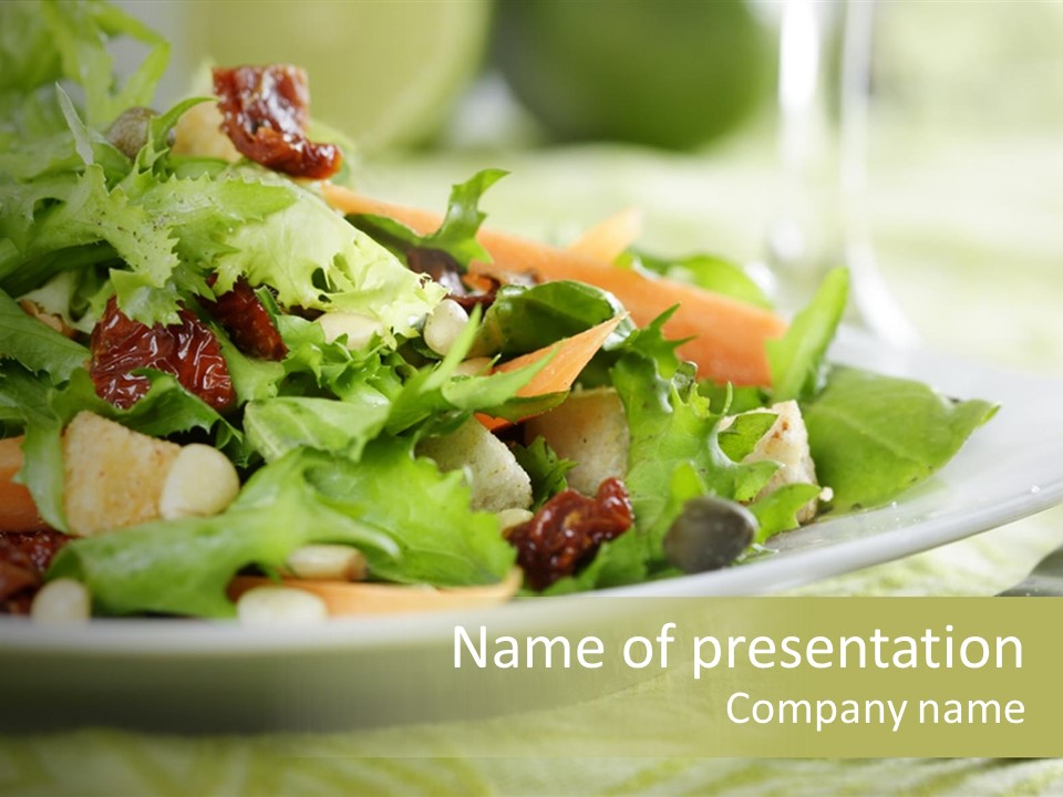 Close-Up Of Salad PowerPoint Template