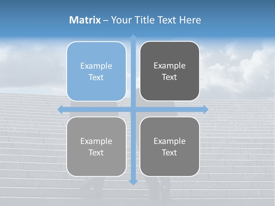 Two Business Men Walking Up The Stairs PowerPoint Template