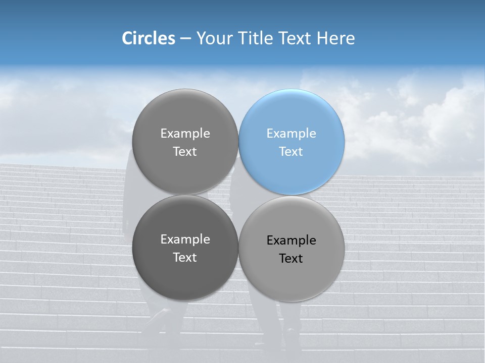 Two Business Men Walking Up The Stairs PowerPoint Template