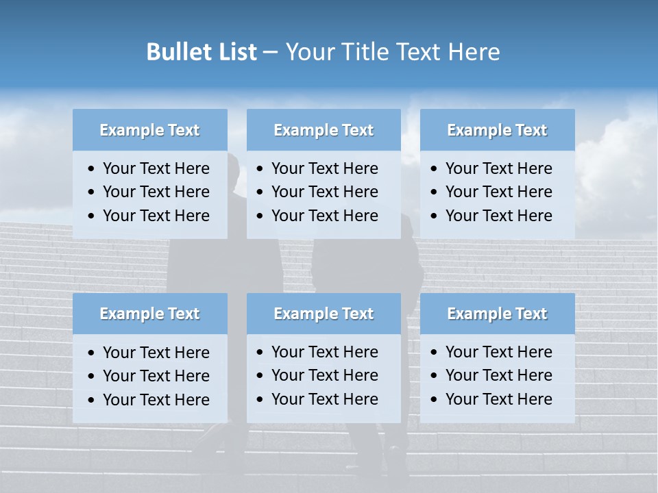 Two Business Men Walking Up The Stairs PowerPoint Template