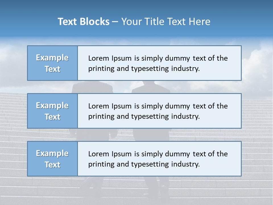 Two Business Men Walking Up The Stairs PowerPoint Template