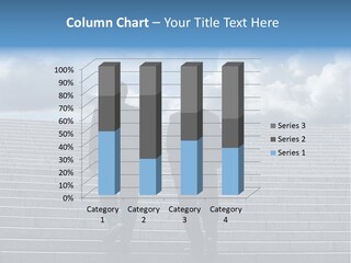 Two Business Men Walking Up The Stairs PowerPoint Template