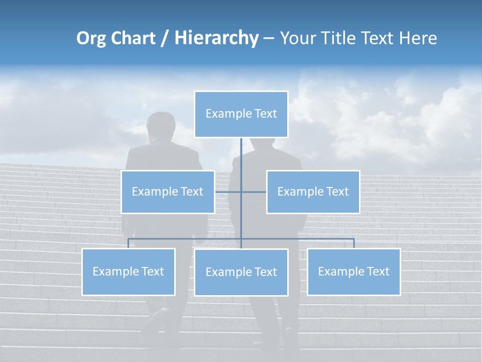 Two Business Men Walking Up The Stairs PowerPoint Template