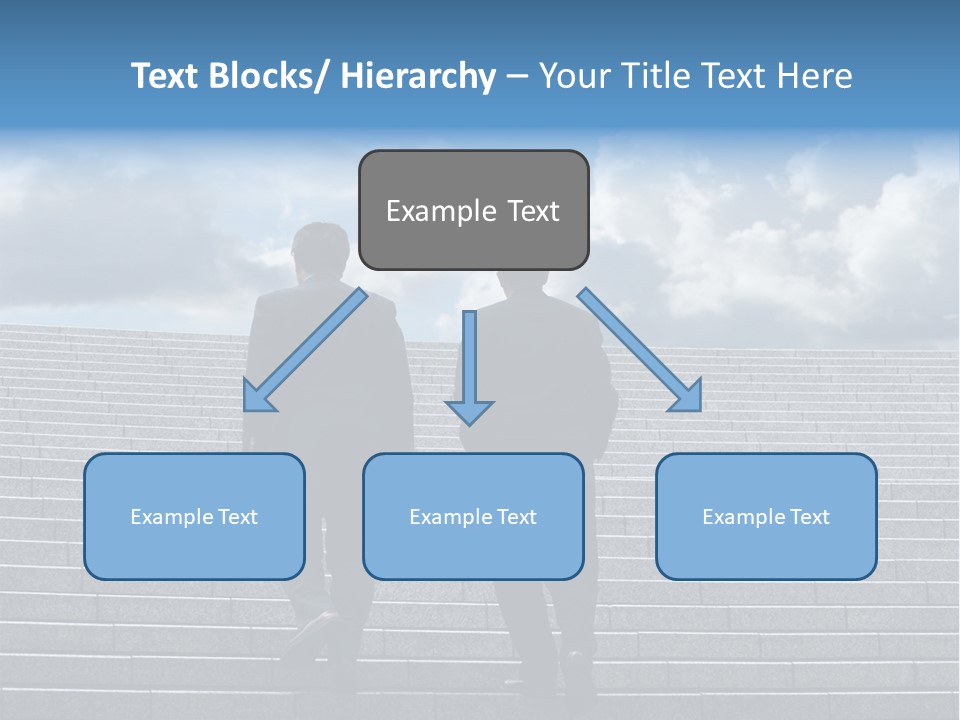 Two Business Men Walking Up The Stairs PowerPoint Template