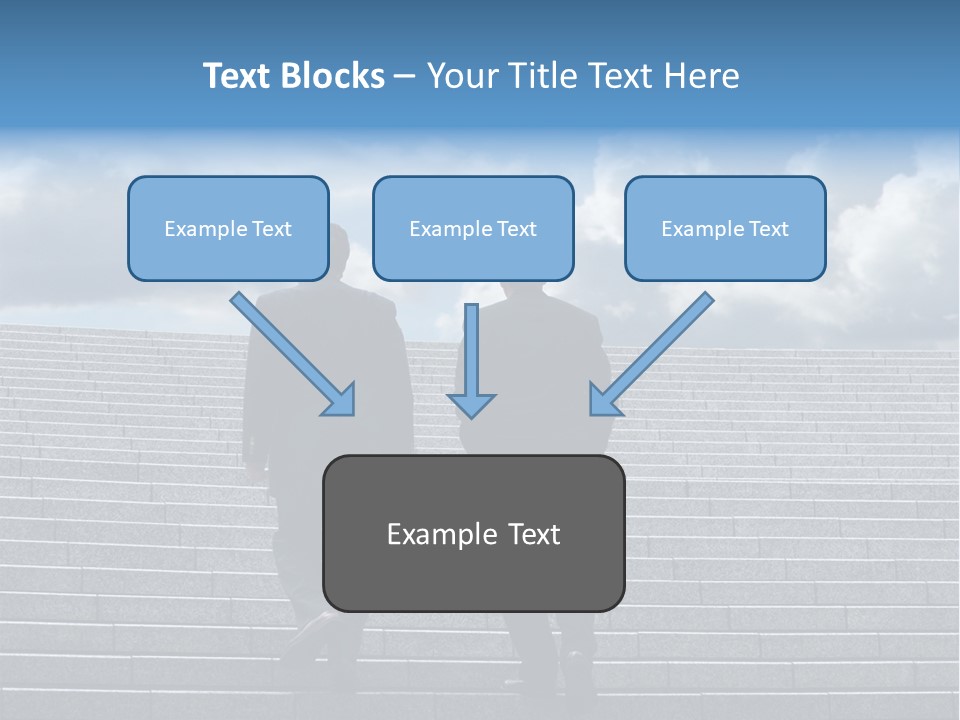 Two Business Men Walking Up The Stairs PowerPoint Template