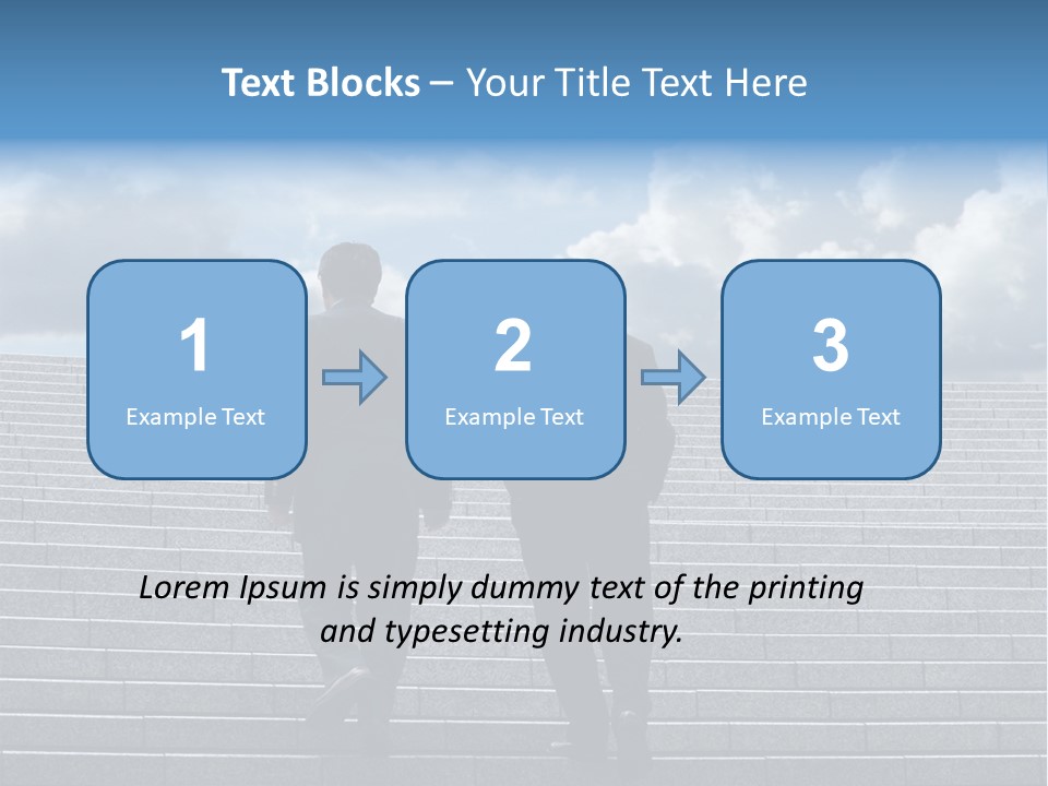 Two Business Men Walking Up The Stairs PowerPoint Template