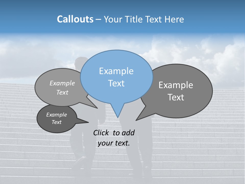 Two Business Men Walking Up The Stairs PowerPoint Template