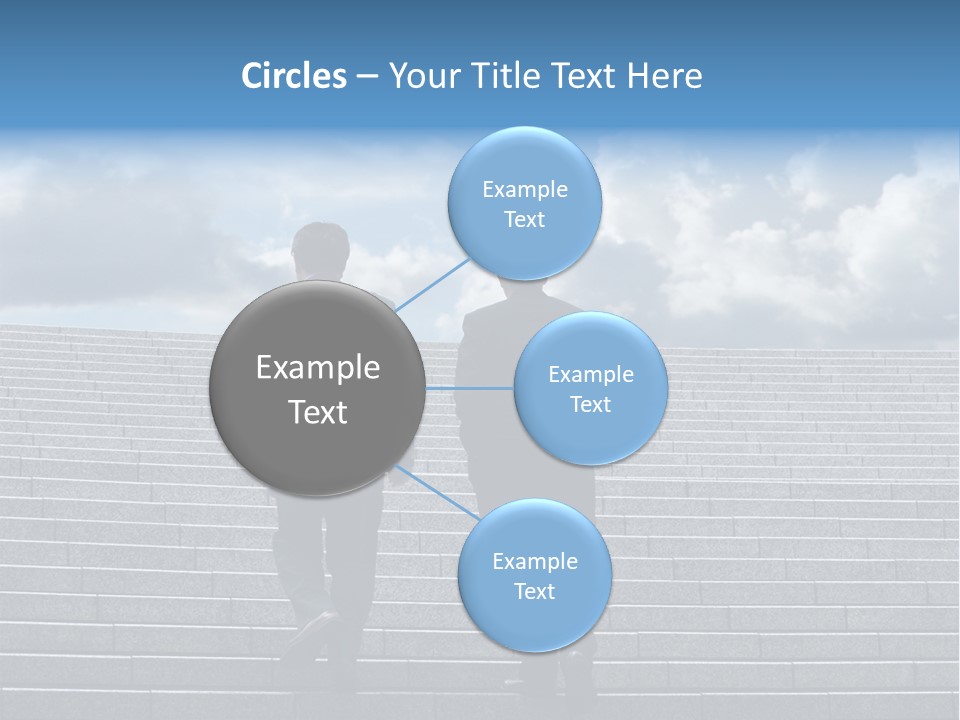 Two Business Men Walking Up The Stairs PowerPoint Template