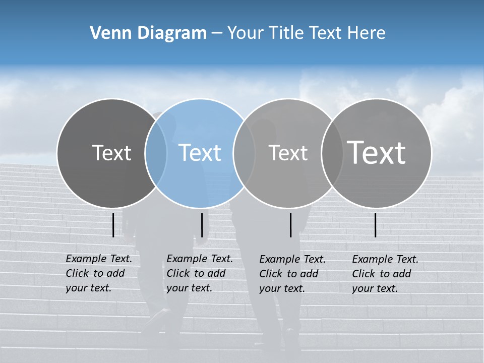 Two Business Men Walking Up The Stairs PowerPoint Template