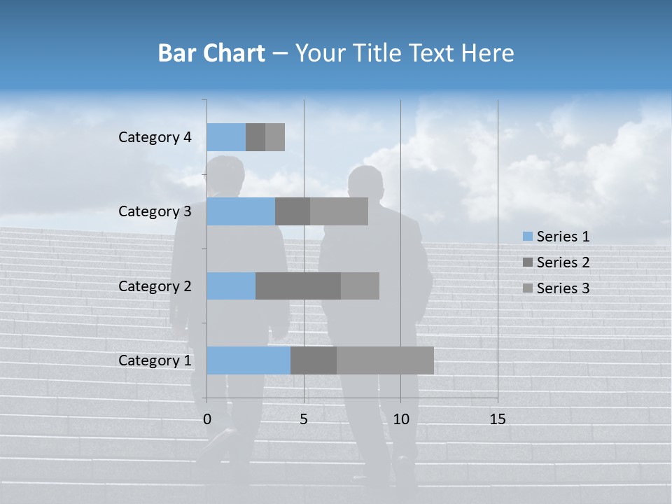 Two Business Men Walking Up The Stairs PowerPoint Template