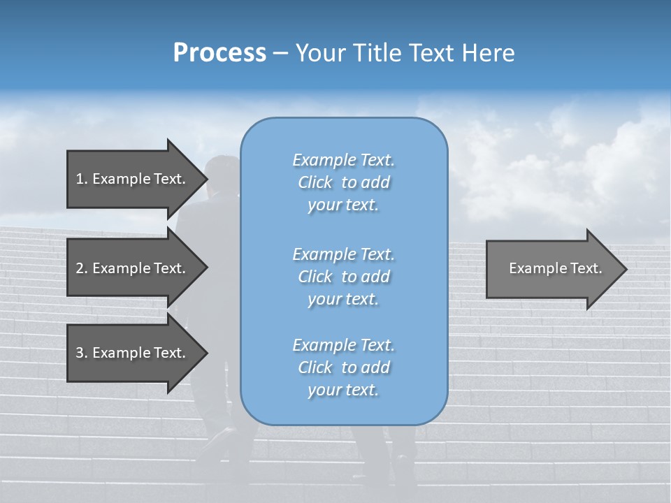 Two Business Men Walking Up The Stairs PowerPoint Template