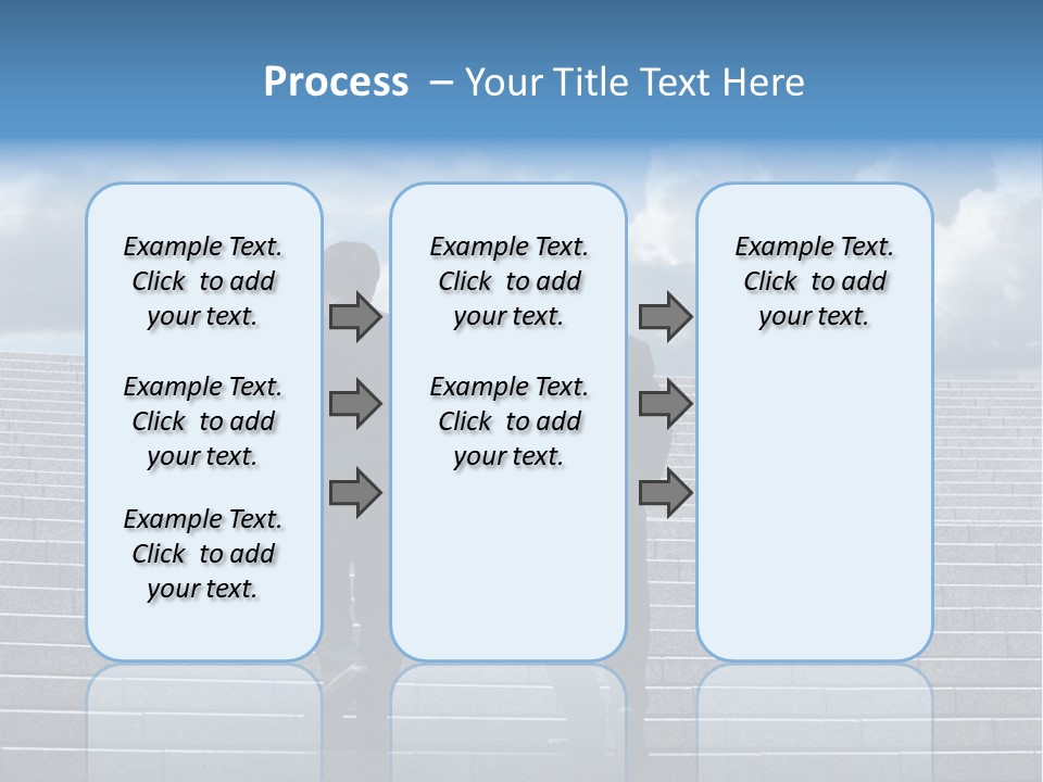 Two Business Men Walking Up The Stairs PowerPoint Template