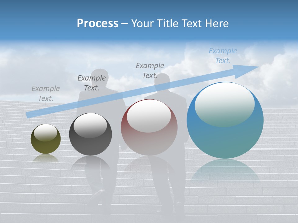 Two Business Men Walking Up The Stairs PowerPoint Template