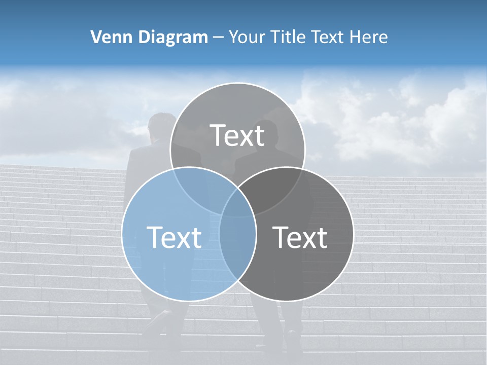 Two Business Men Walking Up The Stairs PowerPoint Template