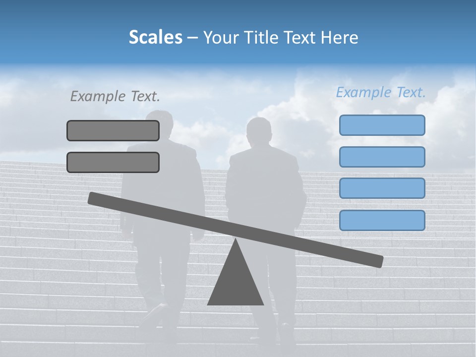 Two Business Men Walking Up The Stairs PowerPoint Template