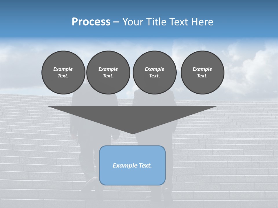 Two Business Men Walking Up The Stairs PowerPoint Template