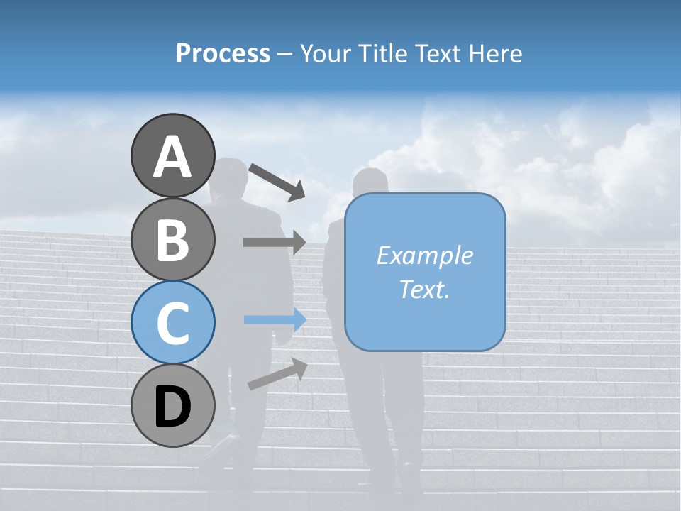 Two Business Men Walking Up The Stairs PowerPoint Template