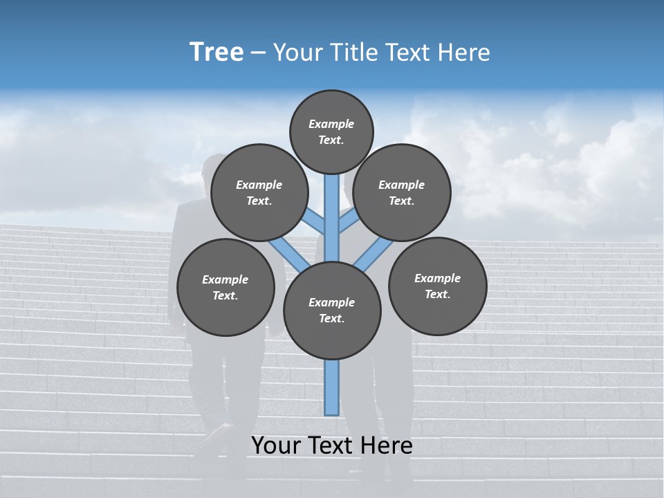 Two Business Men Walking Up The Stairs PowerPoint Template