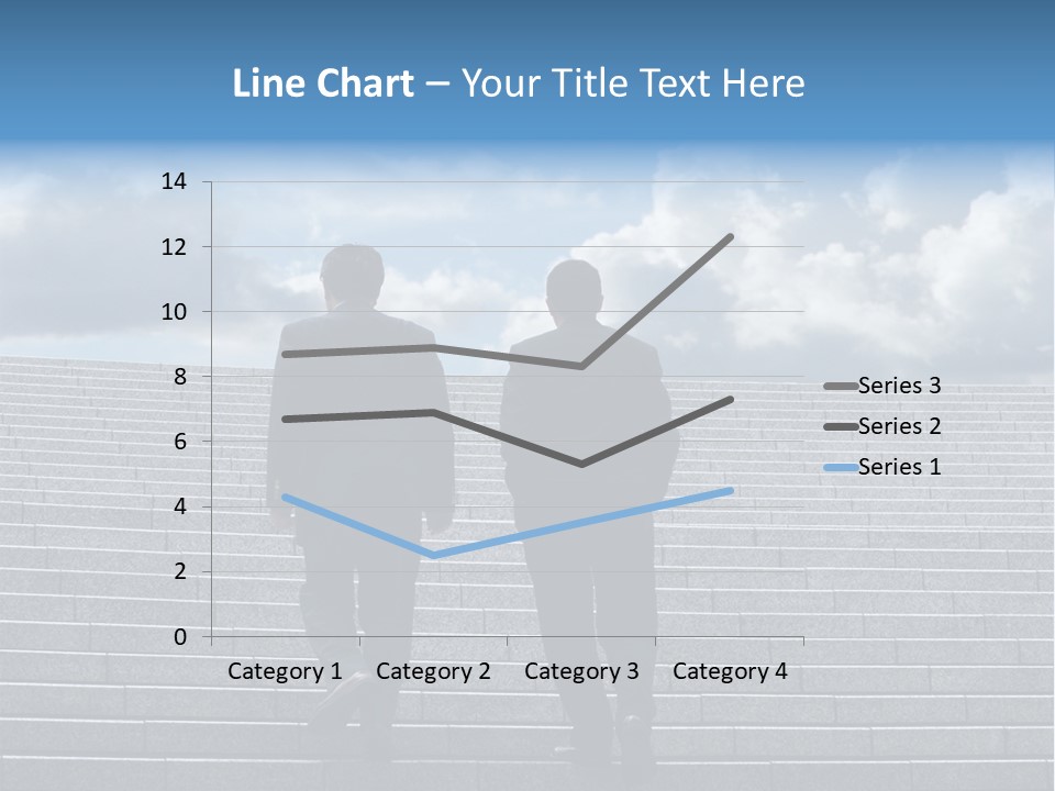 Two Business Men Walking Up The Stairs PowerPoint Template