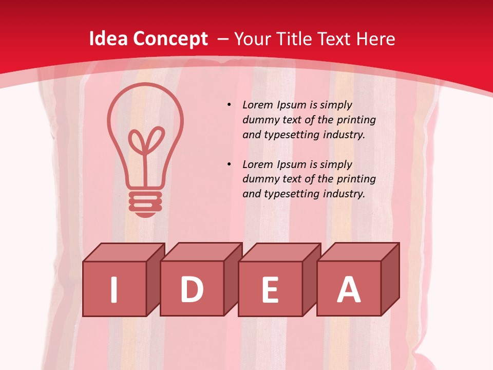 Modern Style Pillow With Straps Isolated On White PowerPoint Template