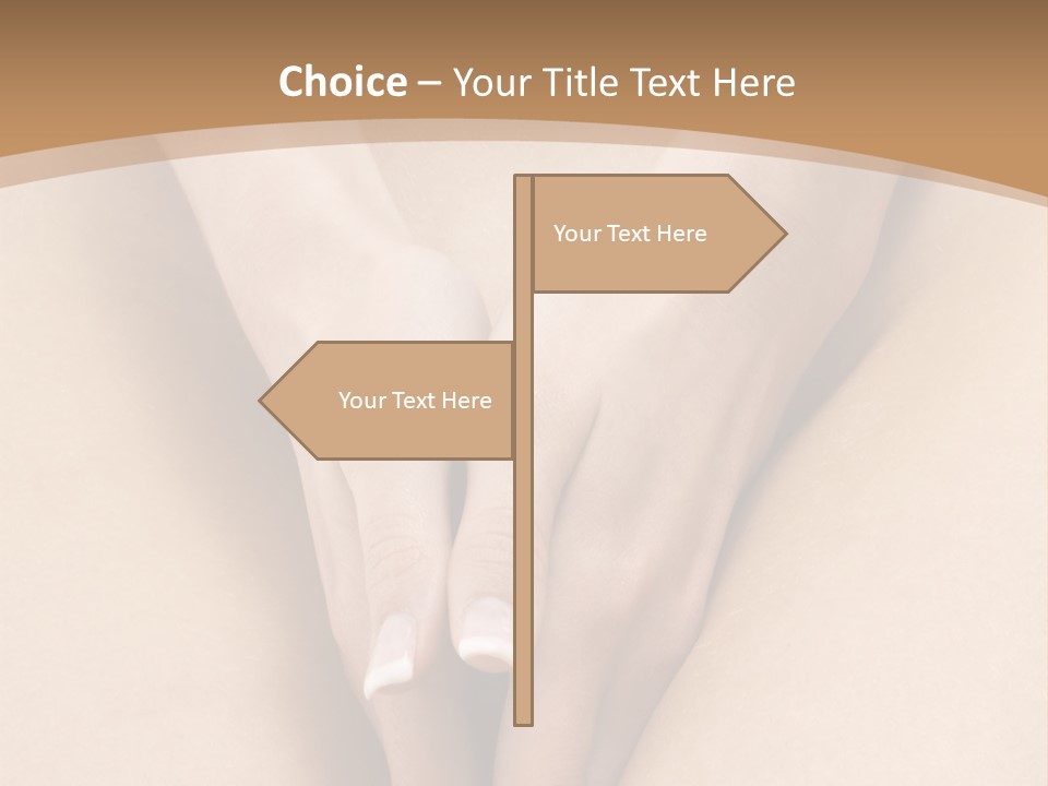 Close Up Of A Woman Body With Close Hands Between The Legs PowerPoint Template