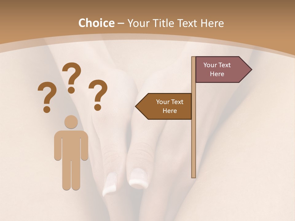 Close Up Of A Woman Body With Close Hands Between The Legs PowerPoint Template