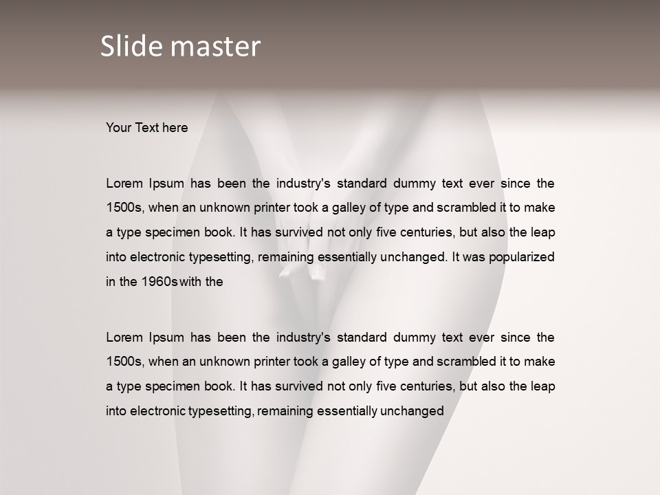 Part Of A Nude Woman Body With Close Hands Between The Legs In A Vintage Photo PowerPoint Template