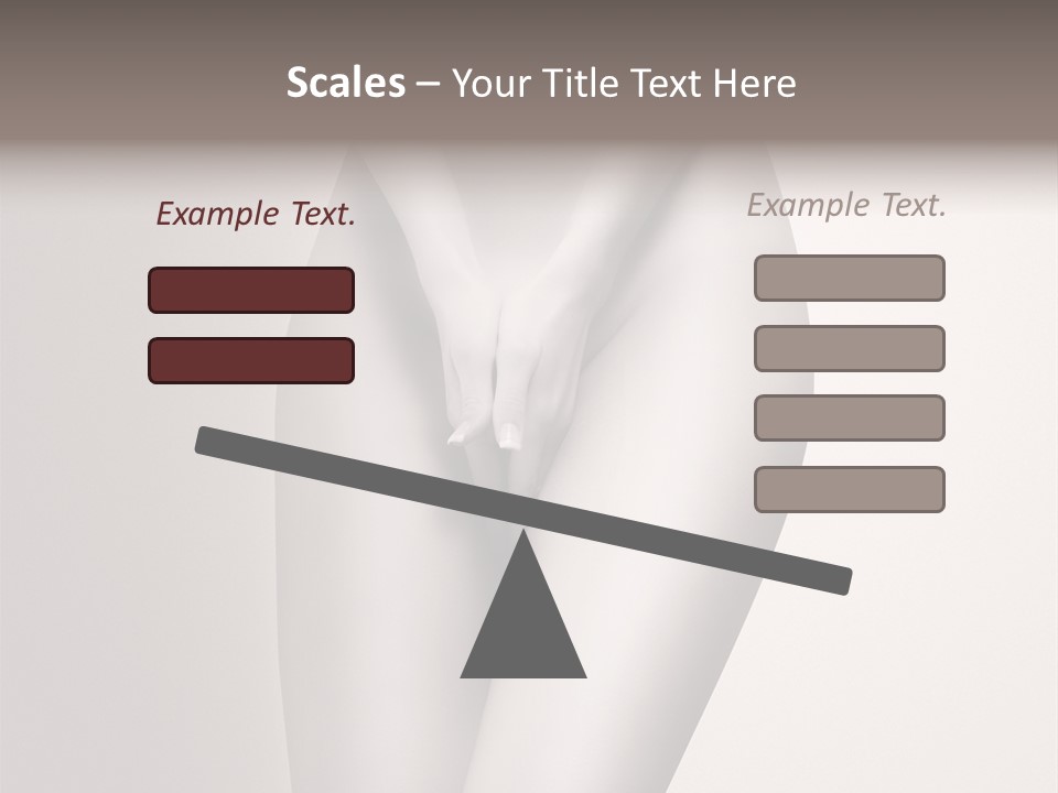 Part Of A Nude Woman Body With Close Hands Between The Legs In A Vintage Photo PowerPoint Template