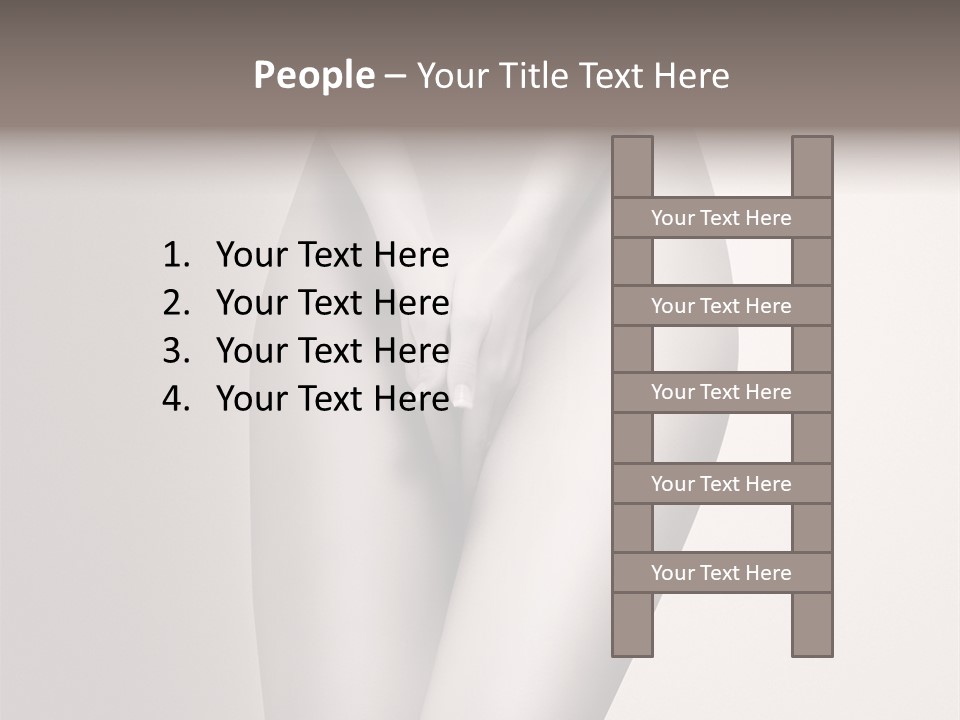 Part Of A Nude Woman Body With Close Hands Between The Legs In A Vintage Photo PowerPoint Template