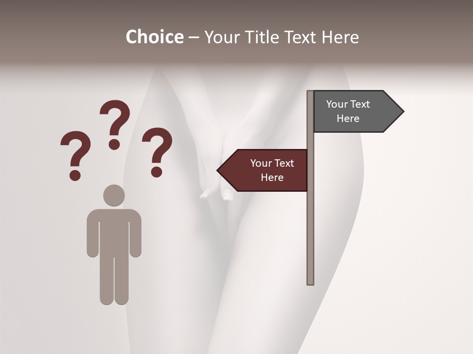 Part Of A Nude Woman Body With Close Hands Between The Legs In A Vintage Photo PowerPoint Template