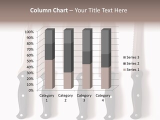 A Set Of Professional Chef's Knives On A White Background PowerPoint Template