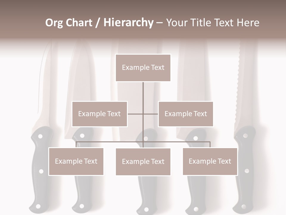 A Set Of Professional Chef's Knives On A White Background PowerPoint Template