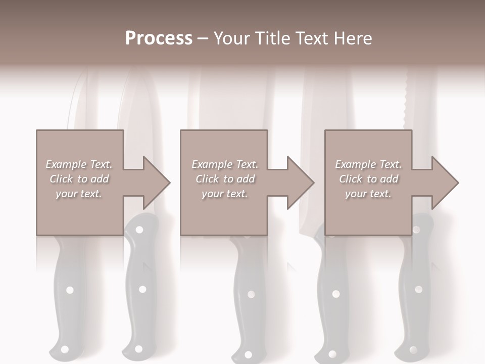 A Set Of Professional Chef's Knives On A White Background PowerPoint Template