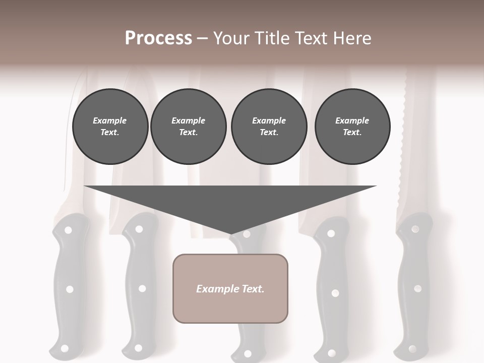 A Set Of Professional Chef's Knives On A White Background PowerPoint Template
