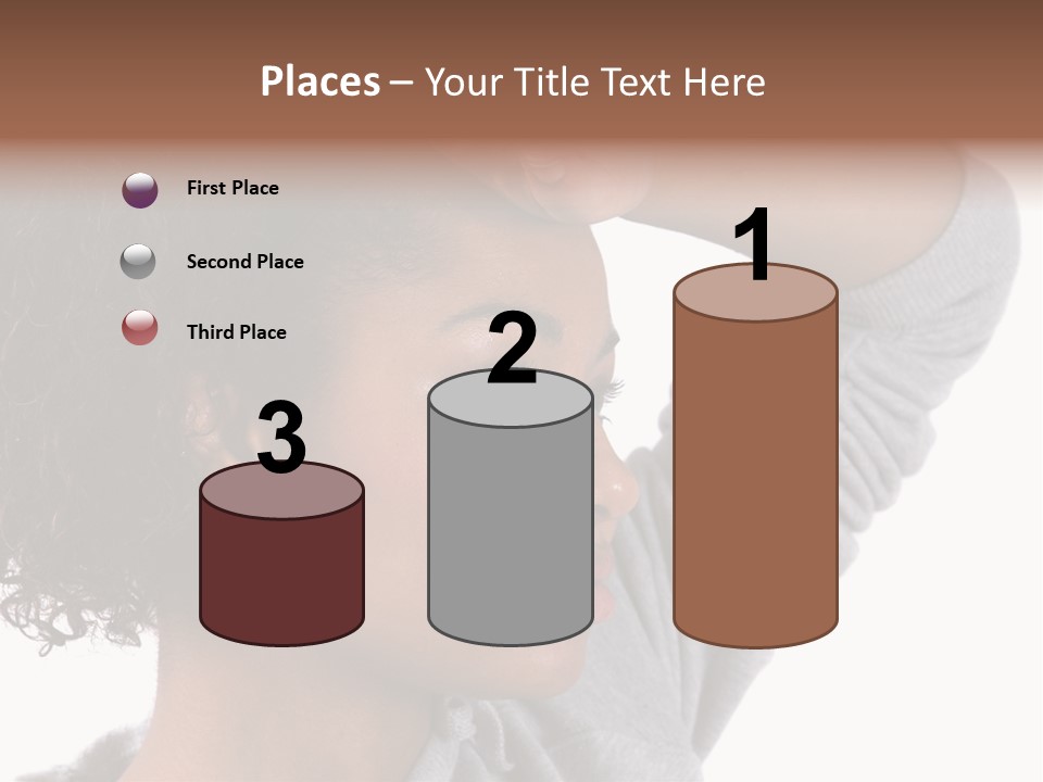 Beautiful Black Woman With Her Face Covered In Sweat PowerPoint Template