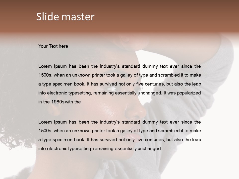 Beautiful Black Woman With Her Face Covered In Sweat PowerPoint Template